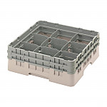 Cambro Camrack Beige 9 Compartments Max Glass Height 133mm
