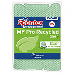 Spontex MF Pro Recycled Microfibre Cloth Green (pk5)