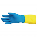 MAPA Alto 405 Liquid-Proof Heavy-Duty Janitorial Gloves Blue and Yellow