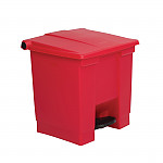Rubbermaid Step On Pedal Bin Red 30.5Ltr