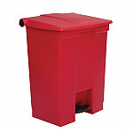 Rubbermaid Step On Pedal Bin Red 68Ltr
