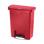 Rubbermaid Slim Jim Step on Front Pedal Red 30Ltr