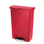 Rubbermaid Slim Jim Step on Front Pedal Red 90Ltr