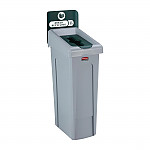 Rubbermaid Slim Jim Mixed Recycling Station Green 87Ltr