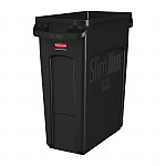 Rubbermaid Slim Jim Container With Venting Channels Black 60Ltr