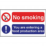 No Smoking Food Production Sign