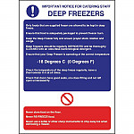 Vogue Deep Freezer Guidelines Sign