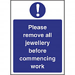 Remove Jewellery Sign