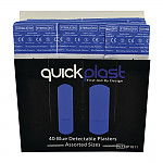Quickplast Blue Detectable Plasters (Pack of 40)