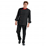 Bragard Juliuso Jacket Black with Red Long Sleeve