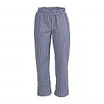 Whites Unisex Vegas Chefs Trousers Small Blue and White Check