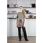 Chef Works Bistro Apron Grey Charcoal Red Stripe