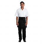 Chef Works Bistro Apron Grey Charcoal Red Stripe