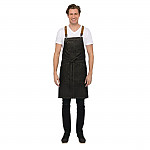Chef Works Wide Half Bistro Apron with Red Contrast Ties