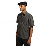 Chef Works Unisex Detroit Denim Short Sleeve Shirt Black L