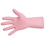 MAPA Vital 115 Liquid-Proof Light-Duty Janitorial Gloves Pink