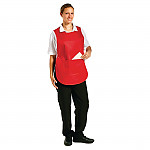 Whites Tabard With Pocket Red