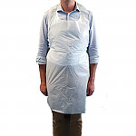 Disposable Polythene Aprons 25 Micron White (Pack of 500)