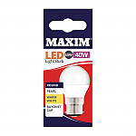 Maxim LED Round BC Warm White Light Bulb 6/40w