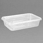 Fiesta Recyclable Plastic Microwavable Containers with Lid Small 500ml (Pack of 250)