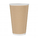 Fiesta Disposable Coffee Cups Ripple Wall Charcoal 340ml / 12oz