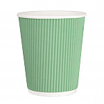Fiesta Recyclable Coffee Cups Ripple Wall Turquoise 225ml / 8oz (Pack of 500)
