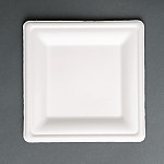 Fiesta Compostable Bagasse Square Plates (Pack of 50)