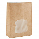 Colpac Recyclable Paper Sandwich Bags With Window Kraft (Pack of 250)