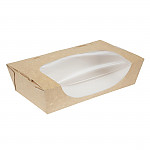 Colpac Recyclable Kraft Tuck-Top Salad Boxes With Window 1000ml / 35oz (Pack of 200)