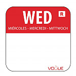 Vogue Removable Colour Coded Food Labels Wednesday (Pack of 1000)