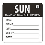 Vogue Dissolvable Day of the Week Labels Sunday (Pack of 250)