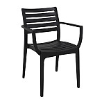 Bolero Bistro Side Chairs with Wooden Seat Pad Galvanised Steel (Pack of 4)
