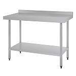 Vogue Stainless Steel Table with Upstand 600(D)mm