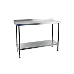 Holmes Stainless Steel Wall Table with Upstand 600(D)mm