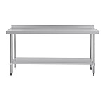 Vogue Stainless Steel Prep Table with Upstand 1800mm