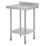 Vogue Stainless Steel Prep Table with Upstand 600mm