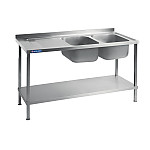 Lincat Stainless Steel Double Sink Unit with Left Hand Drainer