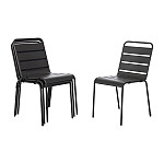 Bolero Slatted Steel Side Chairs Grey (Pack of 4)