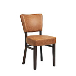 Oregon Wenge Wood and Faux Leather Dining Chair Tan (Pack of 2)