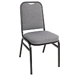 Bolero Square Back Banquet Chairs Black & Grey (Pack of 4)