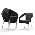 Bolero Bistro Steel Side Chair White (Pack of 4)