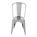 Bolero Bistro Steel Side Chairs Gun Metal Grey (Pack of 4)