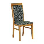 Brooklyn Padded Back Soft Oak Dining Chair with Green Diamond Padded Seat and Back (Pack of 2)