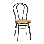 Bolero Wicker Wraparound Bistro Chairs Charcoal (Pack of 4)