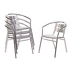 Bolero Bistro Galvanised Steel Side Chairs (Pack of 4)