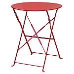 Bolero Pavement Style Round Steel Table Red 595mm