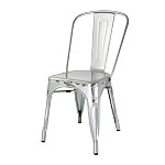 Bolero Bistro Galvanised Steel Side Chairs (Pack of 4)