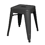 Bolero Bistro Steel Low Stool Black (Pack Of 4)