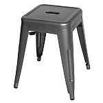 Bolero Bistro Steel Low Stool Gun Metal (Pack Of 4)