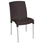 Bolero Slatted Steel Side Chairs Grey (Pack of 4)